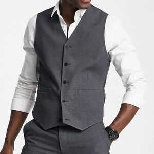 ASOS Design Skinny‎ Suit Vest Charcoal Chest Size 46 NWT